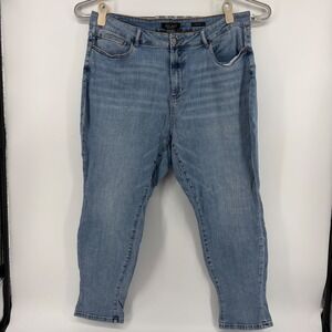 Judy Blue Women 24W Medium Wash Relaxed Fit Jeans Patterned Cuff JB88523